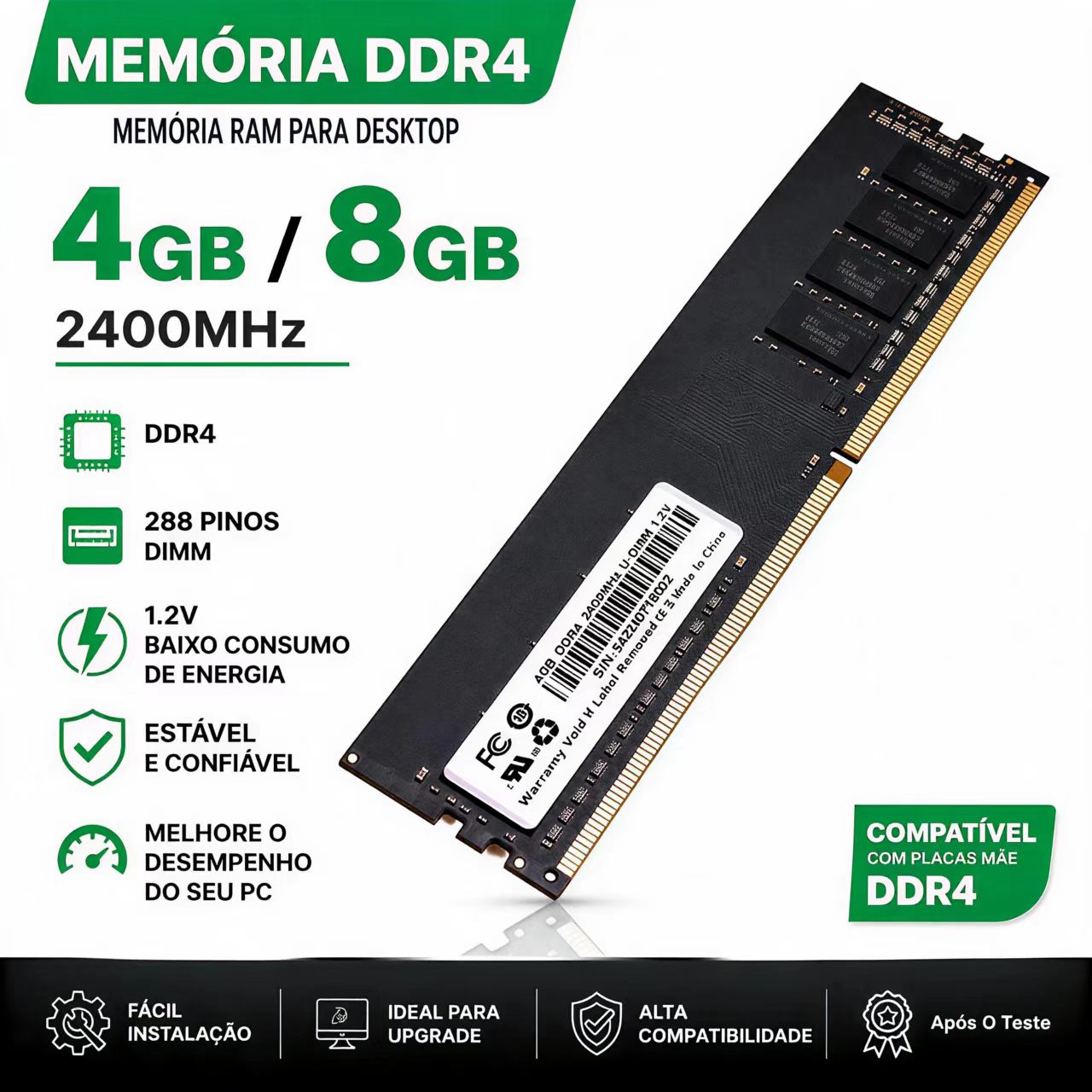 Server Memory Ddr4 - RAM DDR4 4GB 8GB 2400MHz Memoria